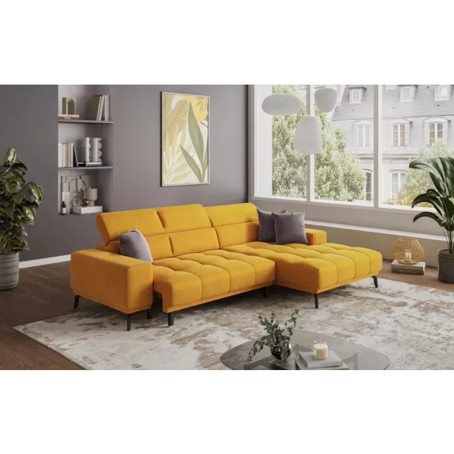 Jomba L-alakú sarokkanapé - jobbos - nyitott - 293 cm X 185 cm - elektromosan mélyíthető ülőfelülettel – kanapé a Kanape24 kínálatából