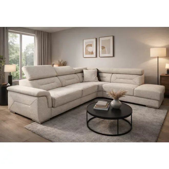 Domino dupla relax motoros sarokgarnitúra 297 cm X 235 cm - jobbos - AquaClean Alpine22 -kiállítási