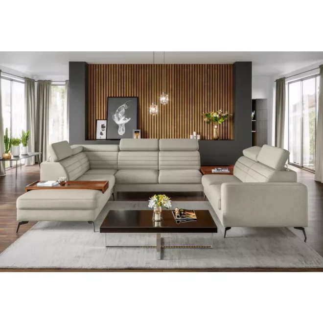 Amarano U-alakú ágyazható sarokkanapé - jobbos - 263 cm X 359 cm X 256 cm (OTOML+E+2,5F+E2+S2R)