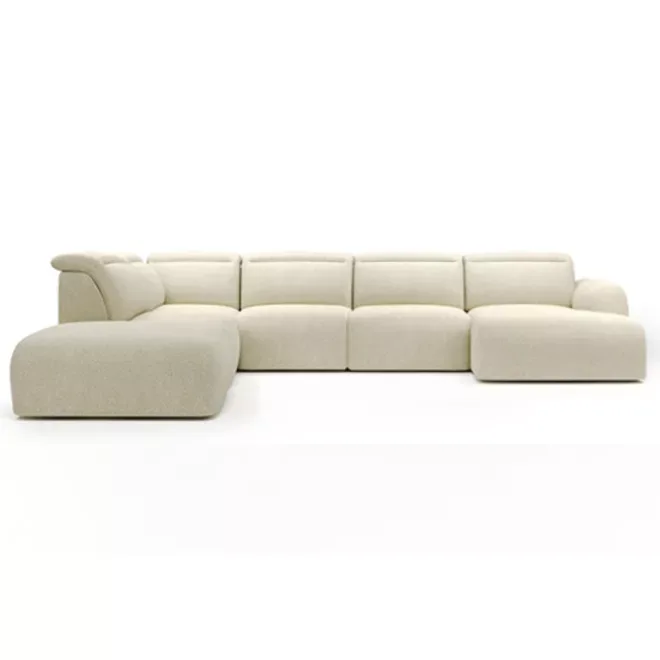 Coriso U-alakú sarokkanapé - balos - 212 cm X 349 cm X 207 cm - elektromosan mélyíthető ülőfelülettel